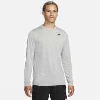 Nike Мъжка Риза Legend Long Sleeve T-Shirt Mens Сиво/Сребро Мъжки тениски с яка