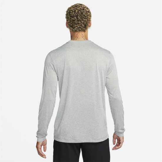 Nike Мъжка Риза Legend Long Sleeve T-Shirt Mens Сиво/Сребро Мъжки тениски с яка