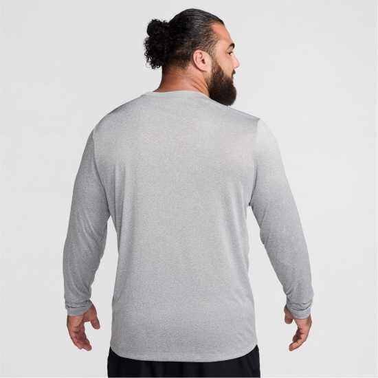 Nike Мъжка Риза Legend Long Sleeve T-Shirt Mens Сиво/Сребро Мъжки тениски с яка