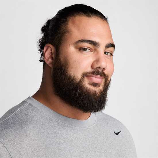 Nike Мъжка Риза Legend Long Sleeve T-Shirt Mens Сиво/Сребро Мъжки тениски с яка