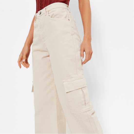 Pocketed Cargo Wide Leg Jeans  - Дамски дънки