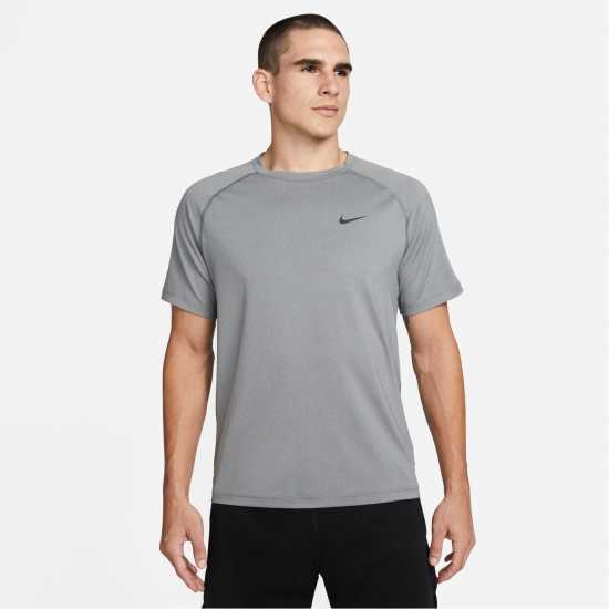 Nike Dri-FIT Ready Men's Short-Sleeve Fitness Top Сиво/Черно Мъжки тениски и фланелки