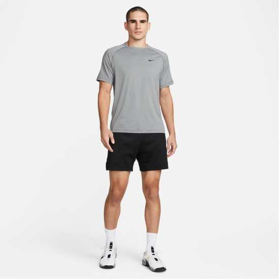 Nike Dri-FIT Ready Men's Short-Sleeve Fitness Top Сиво/Черно Мъжки тениски и фланелки