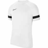 Nike Academy Short-Sleeve Football Top Mens White/Black Мъжки тениски с яка