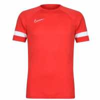 Nike Dri-Fit Academy Short-Sleeve Football Top Mens Red Мъжки тениски с яка
