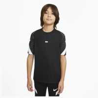 Nike Dri-FIT Strike Big Kids' Short-Sleeve Soccer Top Black/White Детски тениски и фланелки