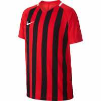 Sale Nike Y Neck Stripe Football Shirt Junior Boys Red/Black Детски тениски и фланелки
