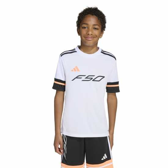Adidas F50 Short Sleeve Training Shirt Juniors White/Black 
