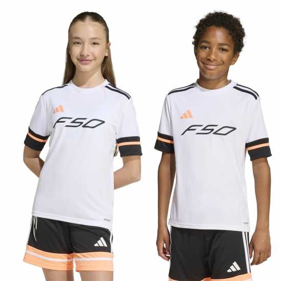 Adidas F50 Short Sleeve Training Shirt Juniors White/Black 