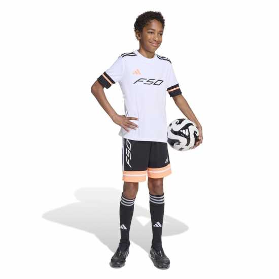 Adidas F50 Short Sleeve Training Shirt Juniors White/Black 