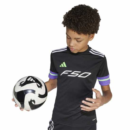 Adidas F50 Short Sleeve Training Shirt Juniors Черно/Лилаво 