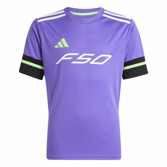 Adidas F50 Short Sleeve Training Shirt Juniors Лилаво/Черно Adidas F50 Short Sleeve Training Shirt Juniors Лилаво/Черно