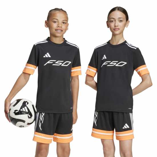 Adidas F50 Short Sleeve Training Shirt Juniors Черно/Оранжево 