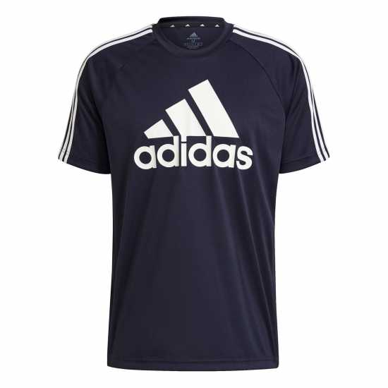 Adidas Мъжка Тениска Sereno Logo T Shirt Mens Navy/White - Мъжки ризи