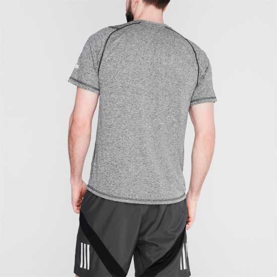 Adidas Мъжка Риза Train Essentials Stretch Training T-Shirt Mens Сиво марл/черно Мъжки тениски с яка