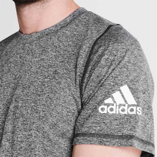 Adidas Мъжка Риза Train Essentials Stretch Training T-Shirt Mens Сиво марл/черно Мъжки тениски с яка