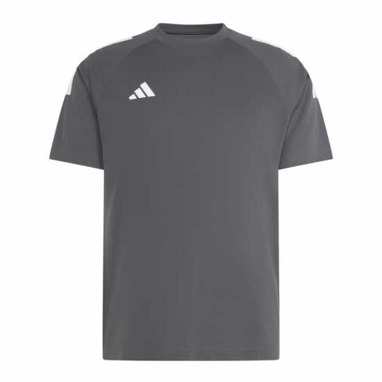 Adidas Мъжка Риза Classic 3 Stripe Sereno T-Shirt Mens Charcoal/White 
