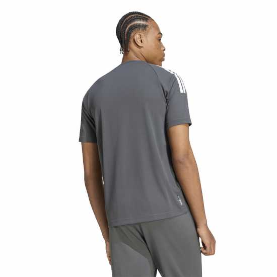 Adidas Мъжка Риза Classic 3 Stripe Sereno T-Shirt Mens Charcoal/White 