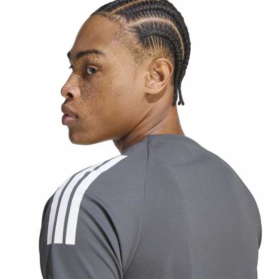 Adidas Мъжка Риза Classic 3 Stripe Sereno T-Shirt Mens Charcoal/White 