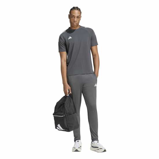 Adidas Мъжка Риза Classic 3 Stripe Sereno T-Shirt Mens Charcoal/White 