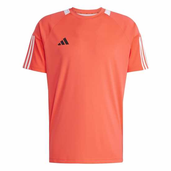 Adidas Мъжка Риза Classic 3 Stripe Sereno T-Shirt Mens Ярко червено/Бяло 