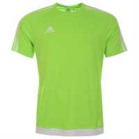 Adidas Мъжка Тениска Classic 3 Stripe Sereno T Shirt Mens Almost Lime Мъжко облекло за едри хора