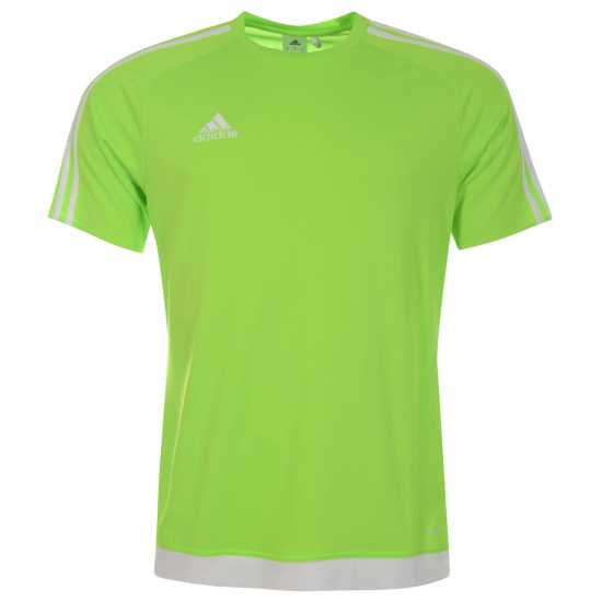 Adidas Мъжка Тениска Classic 3 Stripe Sereno T Shirt Mens Almost Lime Мъжки тениски с яка