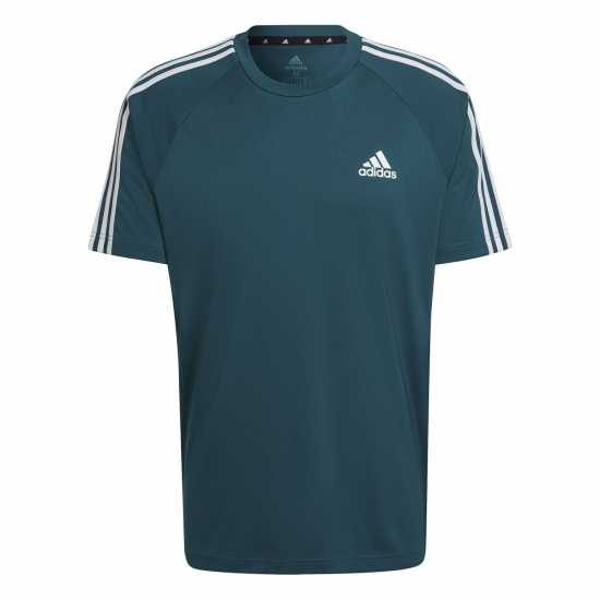 Adidas Мъжка Тениска Classic 3 Stripe Sereno T Shirt Mens Legacy Teal Мъжки тениски и фланелки