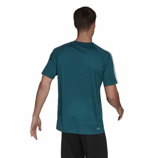 Adidas Мъжка Тениска Classic 3 Stripe Sereno T Shirt Mens Legacy Teal Мъжки тениски и фланелки