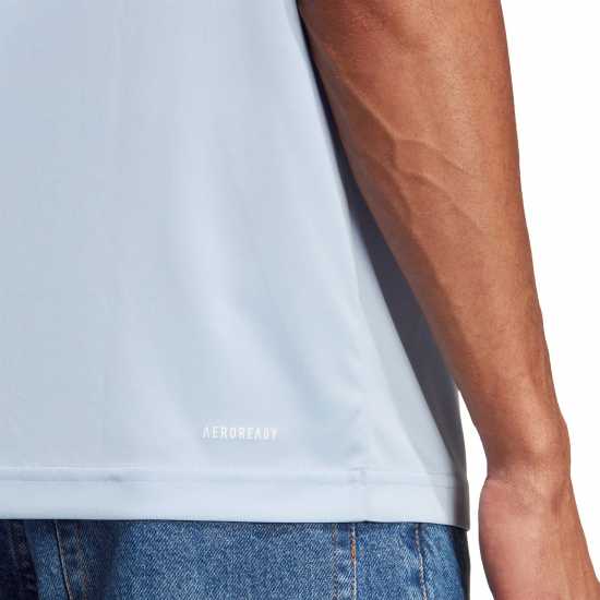 Adidas Мъжка Тениска Classic 3 Stripe Sereno T Shirt Mens Blue/White Мъжки тениски с яка
