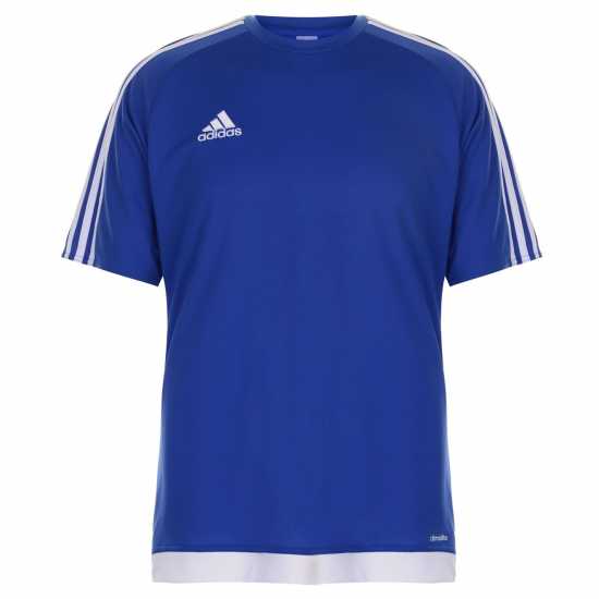 Adidas Мъжка Тениска Classic 3 Stripe Sereno T Shirt Mens Royal/White Мъжки тениски с яка
