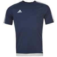 Adidas Мъжка Тениска Classic 3 Stripe Sereno T Shirt Mens Navy/White Мъжко облекло за едри хора