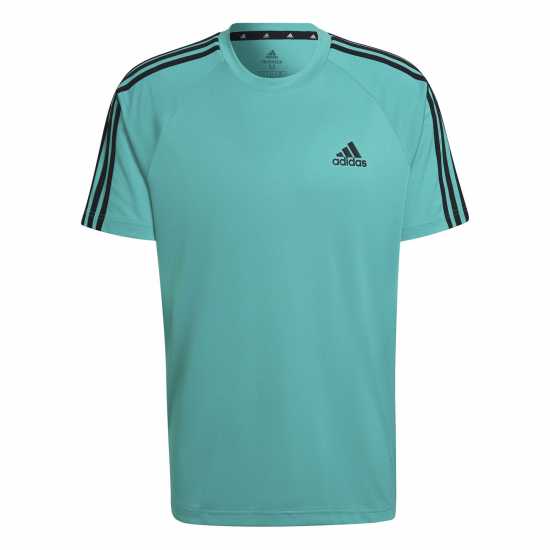 Adidas Мъжка Риза Classic 3 Stripe Sereno T-Shirt Mens Олива Страта 