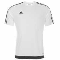 Adidas Мъжка Тениска Classic 3 Stripe Sereno T Shirt Mens White/Black Мъжко облекло за едри хора