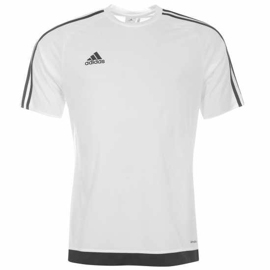 Adidas Мъжка Тениска Classic 3 Stripe Sereno T Shirt Mens White/Black Мъжки тениски с яка