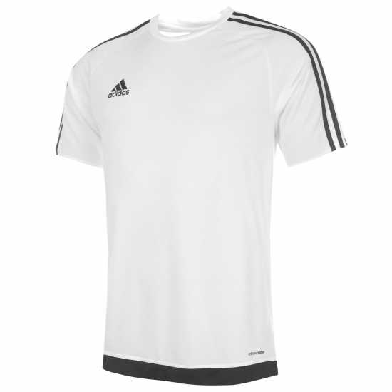 Adidas Мъжка Тениска Classic 3 Stripe Sereno T Shirt Mens White/Black Мъжки тениски с яка
