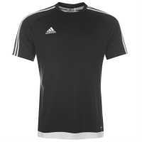 Adidas Мъжка Тениска Classic 3 Stripe Sereno T Shirt Mens Black/White Мъжко облекло за едри хора