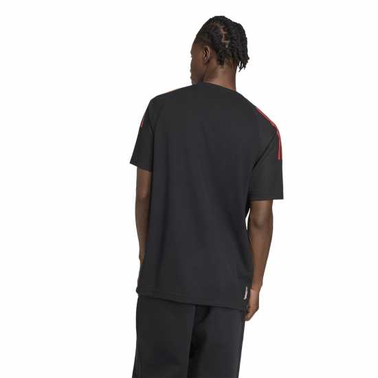 Adidas Мъжка Риза Classic 3 Stripe Sereno T-Shirt Mens Red/Black 