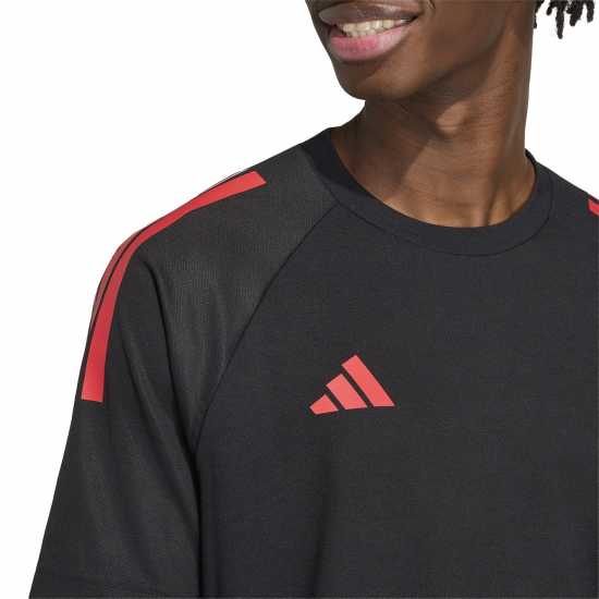 Adidas Мъжка Риза Classic 3 Stripe Sereno T-Shirt Mens Red/Black 
