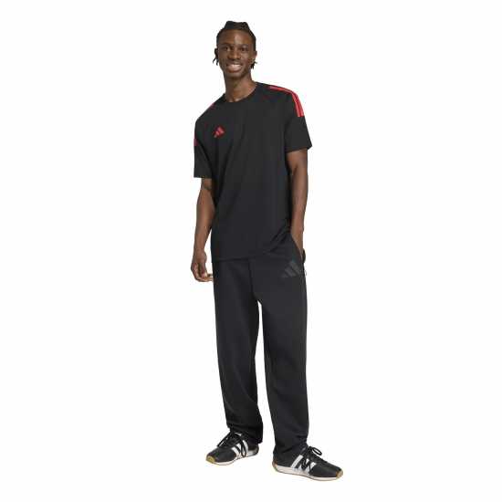 Adidas Мъжка Риза Classic 3 Stripe Sereno T-Shirt Mens Red/Black 