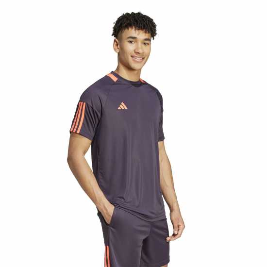 Adidas Мъжка Тениска Classic 3 Stripe Sereno T Shirt Mens Aurora Black Мъжки тениски и фланелки