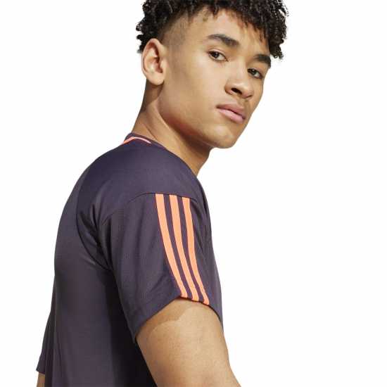 Adidas Мъжка Тениска Classic 3 Stripe Sereno T Shirt Mens Aurora Black Мъжки тениски и фланелки