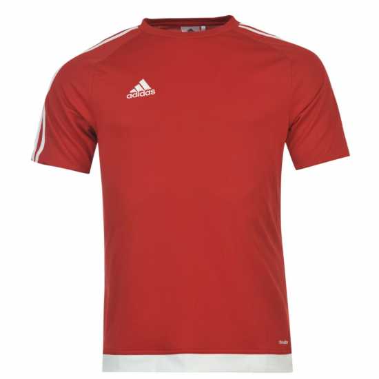 Adidas Мъжка Риза Classic 3 Stripe Sereno T-Shirt Mens УниЧервено/Бяло 