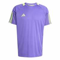 Adidas Мъжка Риза Classic 3 Stripe Sereno T-Shirt Mens Purple/yellow Мъжки тениски и фланелки