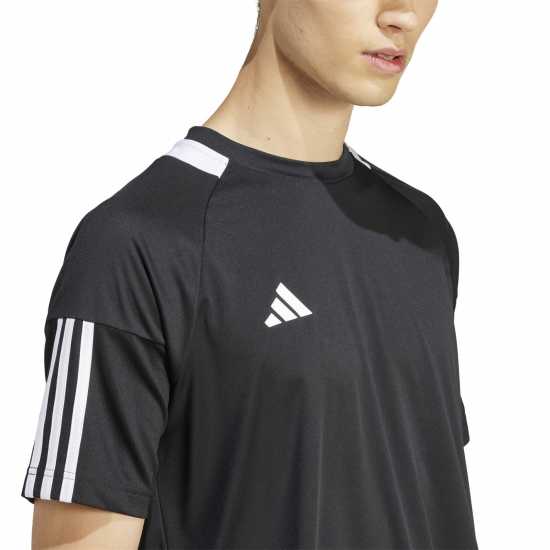 Adidas Мъжка Риза Classic 3 Stripe Sereno T-Shirt Mens Black/White 