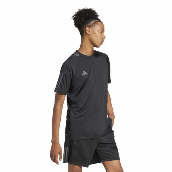 Adidas Мъжка Риза Classic 3 Stripe Sereno T-Shirt Mens Черно/Сиво Adidas Мъжка Риза Classic 3 Stripe Sereno T-Shirt Mens Черно/Сиво