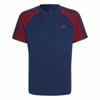 Adidas Детска Спортна Тениска Sereno Training Top Junior Boys Navy/Burgundy Детски тениски и фланелки