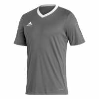 Adidas Entrada 22 Short Sleeve Jersey Top Mens Grey Мъжки ризи
