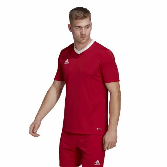 Adidas Entrada 22 Short Sleeve Jersey Top Mens Red 