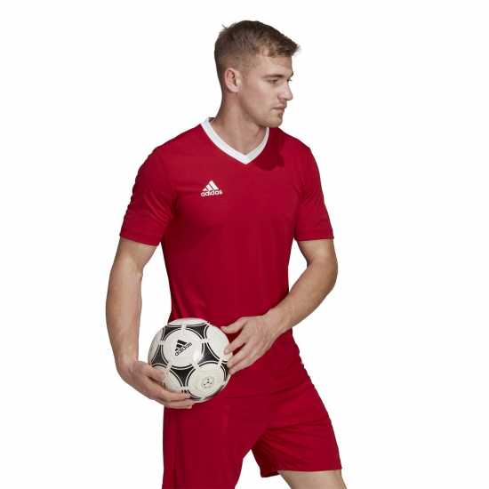 Adidas Entrada 22 Short Sleeve Jersey Top Mens Red 